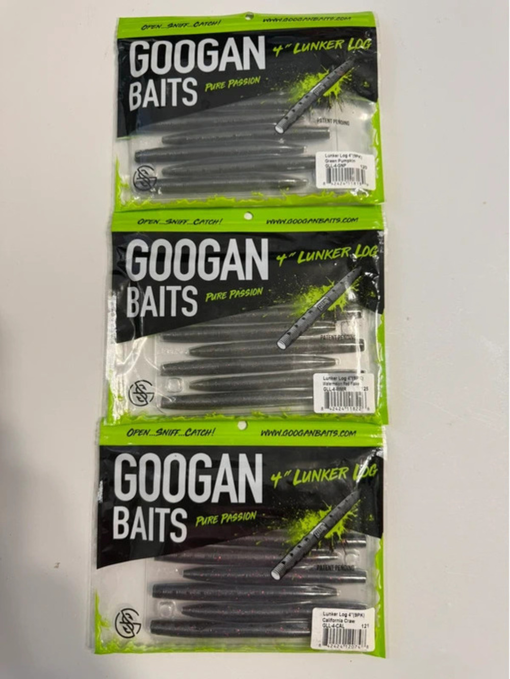 3 Pack Googan Baits 4” Lunker Log